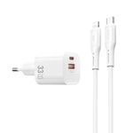 Wiwu Wi-G018 Cube Serisi Type-C to Lightning GaN Tech PD Hızlı Şarj Özellikli Kablolu Şarj Seti 33W