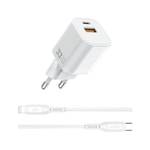 Wiwu Wi-G018 Cube Serisi Type-C to Lightning GaN Tech PD Hızlı Şarj Özellikli Kablolu Şarj Seti 33W