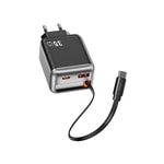 Wiwu Wi-G029 Helix Serisi GaN Teknolojili Hızlı Şarj Başlığı USB-A to Type-C PD 35W Type-C Kablolu Şarj Seti
