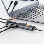 Wiwu Wi-HB005 Travel Serisi 5in1 HDMI (4K@60Hz) Girişli + RJ45 + 100W PD Type-C Hub Bağlantı İstasyonu