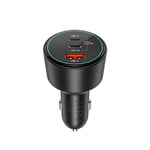 Wiwu Wi-QC026 Starship Serisi Hızlı Şarj Özellikli Dual Type-C + USB-A Portlu Araç Şarj Aleti 200W