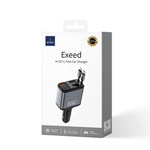 Wiwu Wi-QC027 Exeed Serisi Type-C&Lightning Kablolu + USB-A Hızlı Şarj Özellikli Led Göstergeli Araç Şarj Aleti 117W