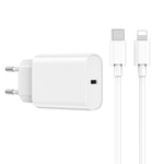 Wiwu Wi-U001 Quick 20W Tek Bağlantılı Şarj Başlığı Type-C to Lightning PD 20W Kablolu Şarj Seti