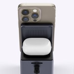 Wiwu Wi-W030 Small Square Küp Tasarımlı Telefon & Akıllı Saat & Kulaklık İçin 15W 3in1 Kablosuz Şarj Standı