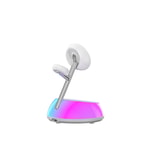 Wiwu Wi-W036 Qi2 3 in 1 Magnetik Hızlı Şarj Özellikli Ambiyans Işıklı Kablosuz Şarj Standı 15W