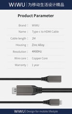 Wiwu X10 Type-C to HDMI Kablo