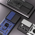 Xiaomi Redmi 15 Kılıf Magnetik Standlı Kamera Korumalı Zore Sürgülü Vega Kapak