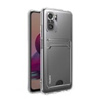Xiaomi Redmi Note 10 Kılıf Kartlıklı Şeffaf Zore Setra Clear Silikon Kapak