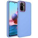 Xiaomi Redmi Note 10 Kılıf Metal Çerçeve ve Buton Tasarımlı Silikon Zore Luna Kapak