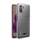 Xiaomi Redmi Note 10S Kılıf Kartlıklı Şeffaf Zore Setra Clear Silikon Kapak