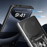 Xiaomi Redmi Note 14 Pro 4G Kılıf Magnetik Standlı Kamera Korumalı Zore Sürgülü Vega Kapak