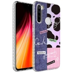 Xiaomi Redmi Note 8 Kılıf Airbag Kenarlı Renkli Desenli Silikon Zore Elegans Kapak