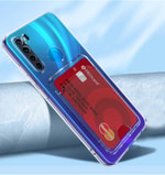 Xiaomi Redmi Note 8 Kılıf Kartlıklı Şeffaf Zore Setra Clear Silikon Kapak