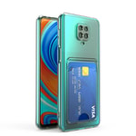 Xiaomi Redmi Note 9S Kılıf Kartlıklı Şeffaf Zore Setra Clear Silikon Kapak