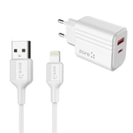 Zore Play Serisi PL05 Lightning 2in1 Seyahat Şarj Aleti 20W