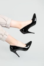 11 Cm Topuklu Stiletto Siyah Rugan Kadın Ayakkabı Sitare 09 Kadın Yüksek Topuklu Carla Bella C BELLA SR-09-1 Kadın Stiletto