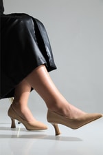 Alçak Topuk Kadeh Ökçeli Nut Kadın Ayakkabı ALYA Kadın Stiletto Carla Bella My Bella Alya 22K
