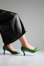 Alçak Topuk Kadeh Ökçeli Yeşil Kadın Ayakkabı ALYA Kadın Stiletto Carla Bella My Bella Alya 22K