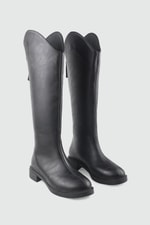 Arkadan Fermuarlı Kadın Çizme Siyah Kadın Çizme Keçeli Shoes 020 Kadın Rahat / Confort Anatomik Keçeli Keçeli Shoes 020 Kadın 26K