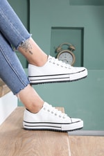 Bağcıklı Converse Beyaz Unisex Spor Ayakkabı 3000 Unisex Günlük Spor Ayakkabı Beınsteps Beinsteps 3000 İnce Kısa 22K
