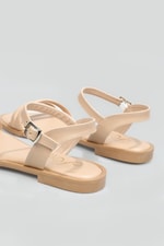 Bilek Bağlamalı Bantlı Nut Kadın Sandalet A-1502 Kadın Düz Sandalet Carla Bella My Bella A-1502 22Y