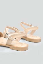 Bilek Bağlamalı Bantlı Nut Kadın Sandalet A-1503 Kadın Düz Sandalet Carla Bella My Bella A-1503 22Y