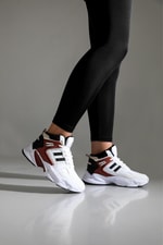 Bilekten Boğazlı Basket Beyaz Bordo Unisex Spor Ayakkabı 222-2635 Unisex Basketbol M.P M.P 222-2635 UNİSEX BASKET