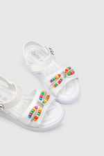 boncuklu sandalet Beyaz Çocuk Sandalet 25Y-8307 Çocuk Sandalet Vicco Butiqe 25Y-8307 FİLET