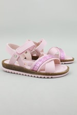 Çapraz Bantlı Cırtlı Pembe Çocuk Sandalet K-29 Çocuk Sandalet Wendy Wendy K-29 Çocuk Sandalet