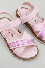 Çapraz Bantlı Cırtlı Pembe Çocuk Sandalet K-29 Çocuk Sandalet Wendy Wendy K-29 Çocuk Sandalet