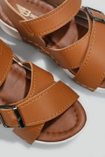 Çapraz Bantlı Cırtlı Taba Çocuk Sandalet 3000 Çocuk Sandalet Beınsteps Beinsteps 3000 22Y
