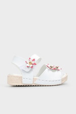 Çiçekli Cırtlı Rahat Beyaz Çocuk Sandalet 2455 Çocuk Sandalet Beınsteps Beinsteps 2455 Bebe 22Y