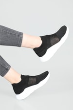 Çorap Model Triko Tül Detaylı Sneakers Siyah Kadın Spor Ayakkabı OPPACY Kadın Günlük Spor Ayakkabı Beınsteps Beinsteps 602 Oppacy 22y