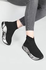 Çorap Model Yüksek Bilekli Sneakers Syh Platin Kadın Spor Ayakkabı RSL-401 Kadın Sneaker Beınsteps Beinsteps RSL-401 22Y
