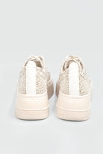 Dantelli Bağcıklı Kalın Taban Bej Kadın Spor Ayakkabı Ş-18 Kadın Sneaker Beınsteps Beinsteps Ş-18 22Y