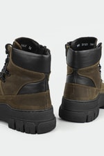 Deri Bağcıklı Fermuarlı Olive Unisex Bot 31121 Unisex Günlük Confort Bot Greyder GREYDER 31121 Unisex Bot 22K