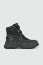 Deri Bağcıklı Fermuarlı Siyah Unisex Bot 31121 Unisex Günlük Confort Bot Greyder GREYDER 31121 Unisex Bot 22K