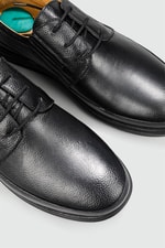 Deri Jelli Ortapedik Rahat Comfort Sıyah Erkek Ayakkabı G-478 Erkek Günlük Ayakkabı Wow Plus GAMZE 478 MER BAĞLI