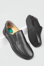 Deri Jelli Ortopedik Rahat Comfort Sıyah Erkek Ayakkabı G-472 Erkek Rahat & Confort Anatomik Wow Plus WOW PLUS G-472 MER POLİ