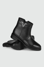 Deri Kaymaz Taban Siyah Napa Kadın Bot 025-013 Kadın Günlük Conford Bot MyBella MY BELLA 24K 025-013 KADIN 24K