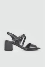 Deri Ortopedik Comfort Siyah Kadın Sandalet B-V5454 Kadın Topkulu Sandalet Cıtyzen Cityzen B-V5454 22Y