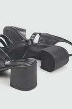 Deri Ortopedik Comfort Siyah Kadın Sandalet B-V5454 Kadın Topkulu Sandalet Cıtyzen Cityzen B-V5454 22Y