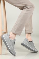 Deri Rahat Comfort Gri Nubuk Erkek Ayakkabı 14590 Erkek Günlük Ayakkabı Greyder GREYDER 14590  MER SNEAKER AYK