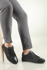 Deri Rahat Comfort Siyah Erkek Ayakkabı SHOES 04 Erkek Günlük Ayakkabı Hrz Shoes HRZ SHOES 04 MER DERİ AYK