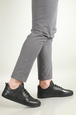 Deri Rahat Comfort Siyah Erkek Ayakkabı SHOES 03 Erkek Günlük Ayakkabı Hrz Shoes HRZ SHOES 03 MER DERİ AYK