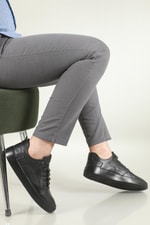 Deri Rahat Comfort Siyah Erkek Ayakkabı SHOES 03 Erkek Günlük Ayakkabı Hrz Shoes HRZ SHOES 03 MER DERİ AYK