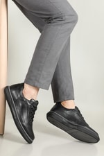 Deri Rahat Comfort Sıyah Erkek Ayakkabı 14590 Erkek Günlük Ayakkabı Greyder GREYDER 14590  MER SNEAKER AYK