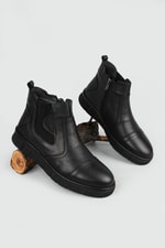 Deri Rahat Comfort Siyah Erkek Bot A-114 Erkek Günlük Confort Bot Wow Plus WOW PLUS ARZ 114 MER DERİ BOT