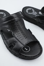Deri Rahat Comfort Siyah Erkek Sandalet 3082 Erkek Sandalet Dekosa DEKOSA 3082 MER Sandalet