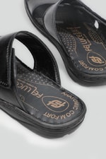 Deri Rahat Comfort Siyah Erkek Terlik 1040 Erkek Terlik FELLUCE FELLUCE 1040 MER 22Y